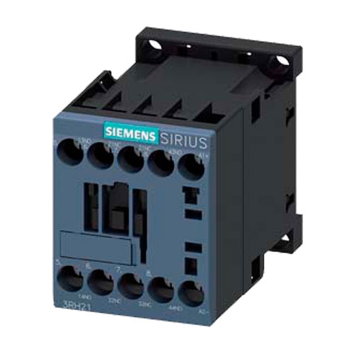 CONTACTOR AUXILIAR SIEMENS 3RH21221BB40 2 NA2 NC DC 24 V TAMAÑO S00 BORNE DE TORNILLO  image number null