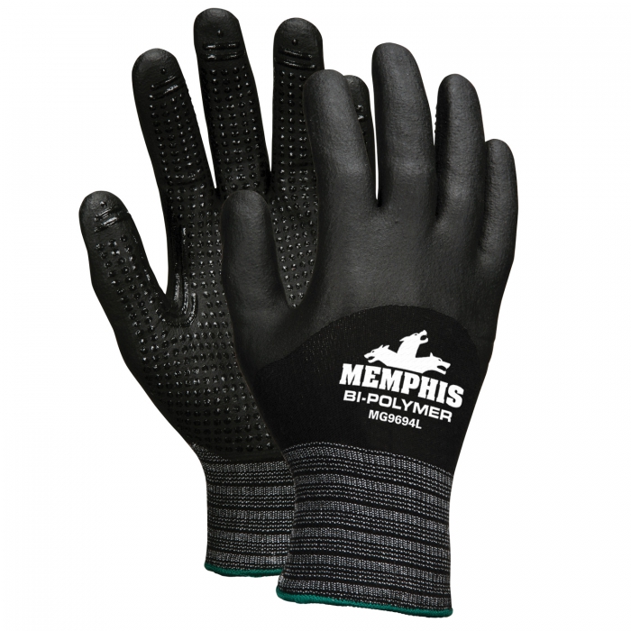 Guante Mcr PUsos Generales de NylonSpandex Negro Recubierto 34 Nitrilo CPuntos TL  image number null
