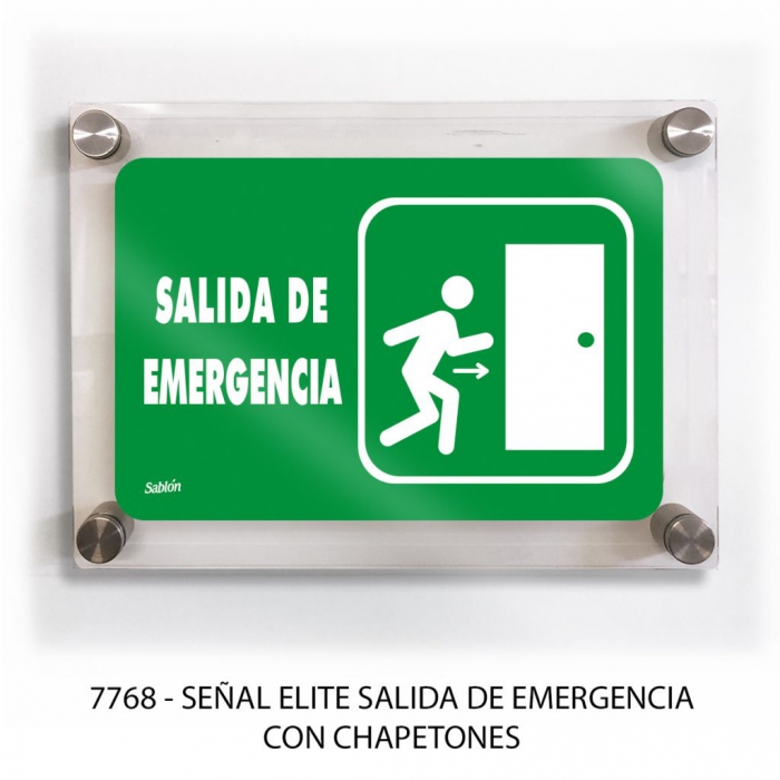 SENAL SABLON 7768 ELITE CHAPETON SALIDA EMERGENCIA TRANSPARENTE IMPRESO VERDE  BLANCO  image number null