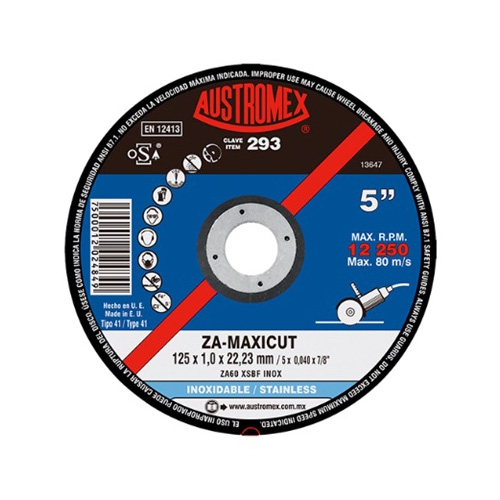 Disco Austromex PCorte de Acero Inoxidable 293 Za  Maxicut de 5 X 0.040 X 78 In  image number null