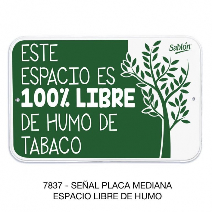 SENAL SABLON 7837 ESPACIO LIBRE HUMO 22.8X15.2 BLANCO IMPRESO VERDE  image number null