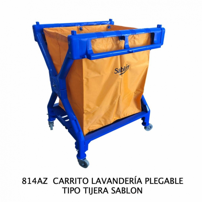 CARRITO SABLON 814AZ PARA LAVANDERIA AZUL  AMARILLO  image number null