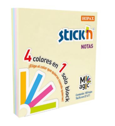 NOTA MAE 21574 ADHESIVA 4 COLORES PASTEL 100 H SET 12 BLOCKS 3X3IN  image number null