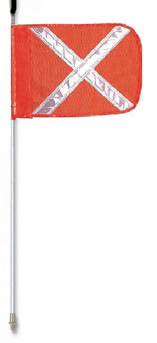 ANTENA CBANDERA DE ADVERTENCIA CHECKERS DE NYLON NARANJA CREFLEJANTE EN X VASTAGO DE 12 FT  image number null