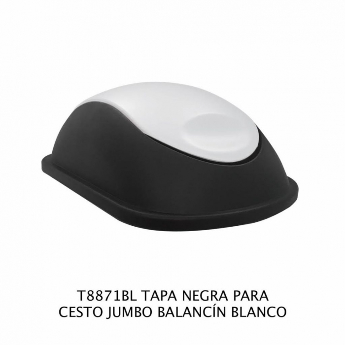 TAPA SABLON T8871BL NEGRA CESTO JUMBO S ASAS NEGRO  BLANCO  image number null