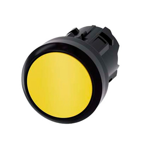 BOTON PULSADOR SIEMENS 3SU1000-0AA30-0AA0 22 MM REDONDO PLASTICO AMARILLO RASANTE SOSTENIDO DESENCLAVAMIENTO POR PULSACION  image number null