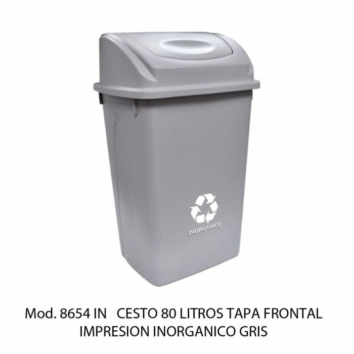 CESTO SABLON 8654IN 80L BALANCIN FRONTAL C IMPR GRIS  image number null
