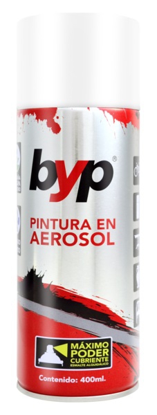 ESMALTE EN AEROSOL BYP APSPR002 ALQUIDALICO BLANCO BRILLANTE DE 400 ML  image number null