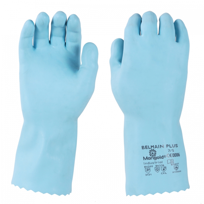 GUANTE ANSELL VERSATOUCH FORRO DE NYLON CRECUBRIMIENTO DE LATEX DE CAUCHO NATURAL AZUL LONGITUD 13 IN T7  image number null