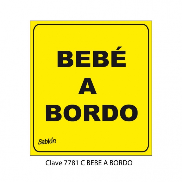 SENAL SABLON 7781C VINIL LOW TACK BEBE A BORDO AMARILLO  NEGRO  image number null