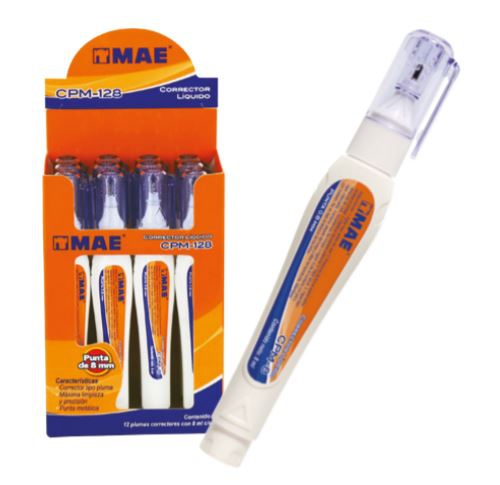 CORRECTOR MAE CPM128 BL2 TIPO PLUMA DE 8 ML BLISTER CON 2 PIEZAS  image number null