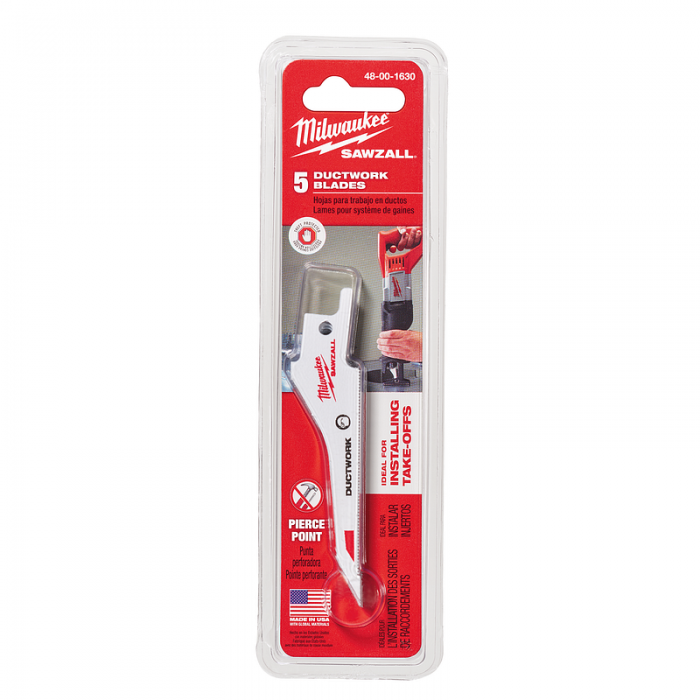 HOJAS PARA SIERRA MILWAUKEE 48001630 ESPECIALIDAD SAWZALL SEGUETAS PARA DUCTO 5PIEZAS  image number null