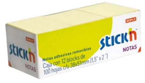 NOTAS MAE 21005 AMARILLO PASTEL PAQ. CON 12 PZAS 100 H CU 1.5X2IN  image number null