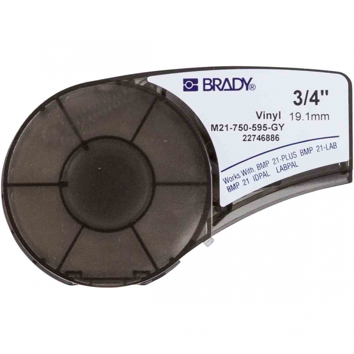 ETIQUETA BRADY PIMPRESORA BMP21 DE VINIL GRISNEGRO 0.75 IN X 21 FT  image number null