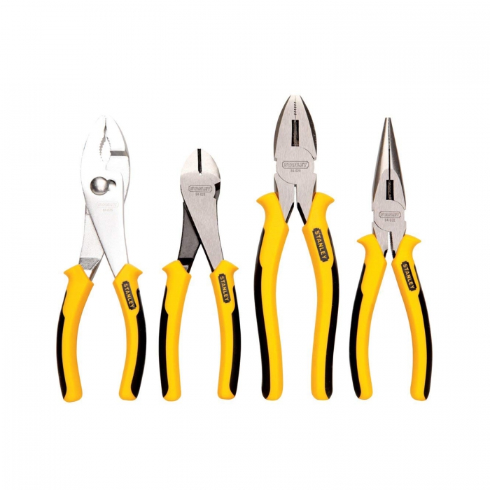 JUEGO DE 4 PINZAS STANLEY DE ACERO FORJADO CMANGO BIMATERIAL  image number null