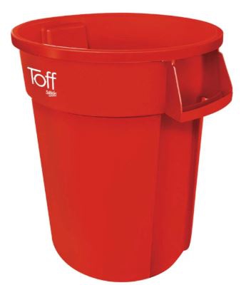 Contenedor Redondo Sablon 9189rj de Plastico Rojo 120 L  image number null