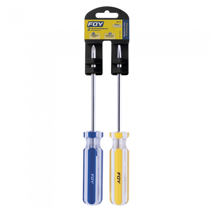 JUEGO FOY 2DP34 DE2 DESTORNILLADORES MANGO PVC 316IN X 4IN  image number null