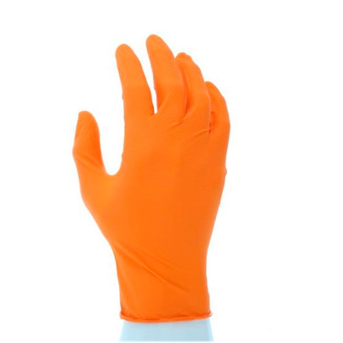 GUANTE MCR NITRISHIELD 6 MIL NITRILO NARANJA SPOLVO DISP 100 PZAS TS  image number null