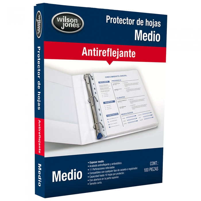 Protector de Hojas Wilson Jones P0572 Tamaño Carta Transparente 100 Pz  image number null