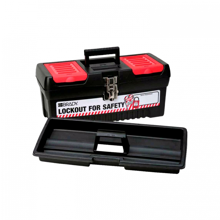 CAJA BRADY DE HERRAMIENTAS PBLOQUEO DE POLIPROPILENO NEGRO DE 7.8 IN X 16.2 IN X 7.3 IN  image number null