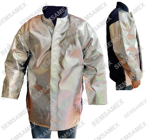 Chamarra de Kevlar Aluminizado en Frente y Mangas CEspalda de Tela Inherentemente Ignfuga y Forro de Tela Inherentemente Ignfuga Ligera Cosido CHilo Kevlar T2xl  image number null