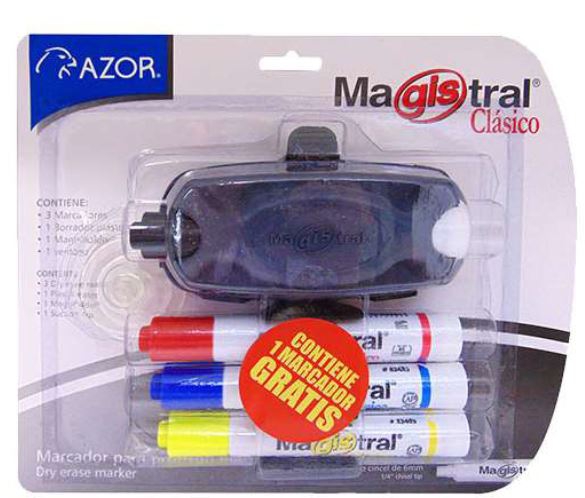 MARCADOR MAGISTRAL AZOR 3 MARCADORESBORRADOR  image number null