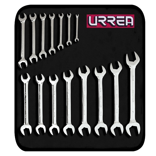 JUEGO URREA 3000G DE 15 LLAVES ESPA&Ntilde;OLAS PULIDO ESPEJO EN PULGADAS  image number null