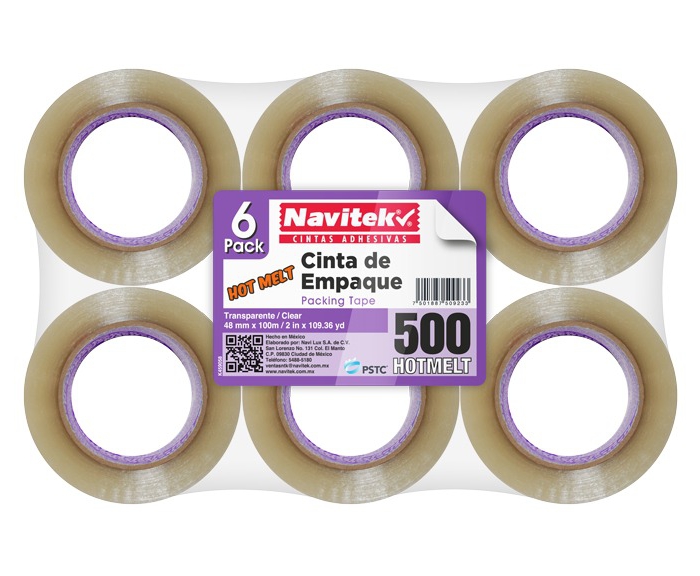 Cinta Navitek Hot Melt 500 de Polipropileno Transparente de 72 Mm X 150 M  image number null