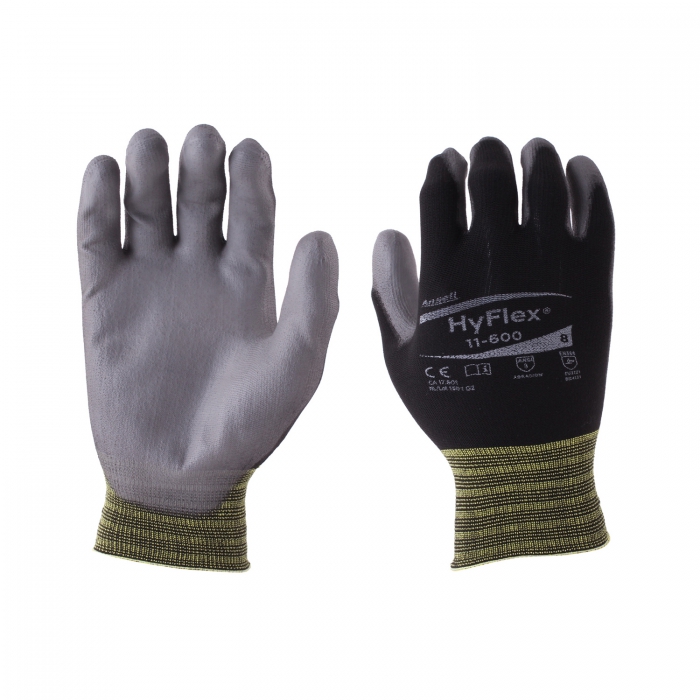 Guante Ansell Hyflex Lite Forro de Nylon CRecubrimiento de Pu GrisNegro Cal 15 T10  image number null