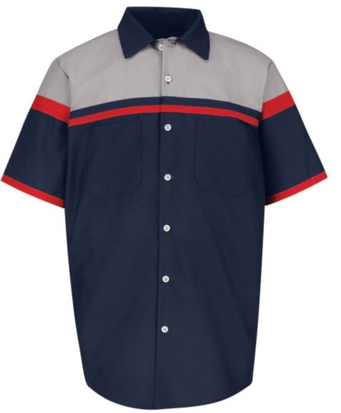 CAMISA RED KAP SP24 65% POLIESTER 35% ALGODON AZUL MARINOROJOGRIS CLARO TL  image number null
