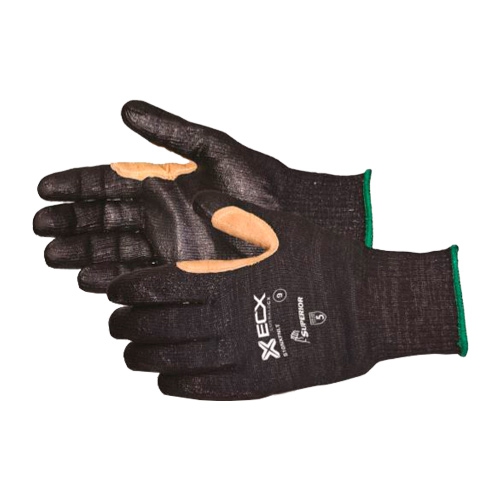 GUANTE EMERALD CX S10NXFNLT DE PALMA DE NITRILO Y PULGAR DE CUERO CALIBRE 10 TALLA 9  image number null