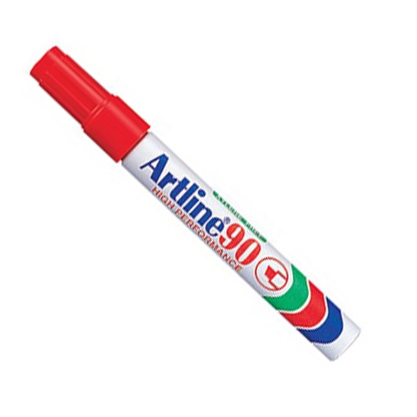 MARCADOR PERMANENTE ARTLINE EK90R TINTA ROJO CON PUNTA DE CINCEL  image number null