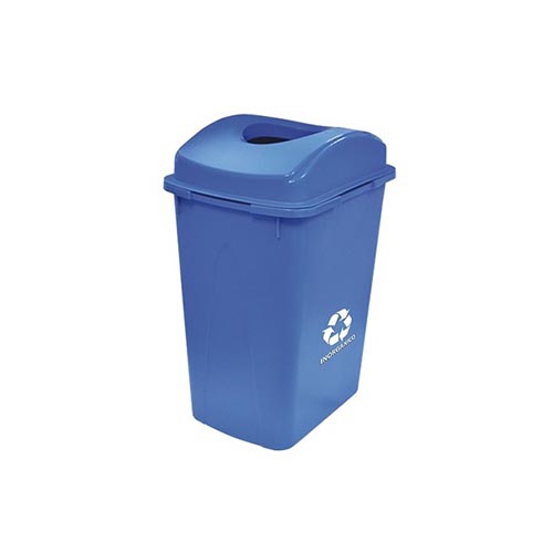 CESTO RECTANGULAR SABLON 8587IN PLASTICO AZUL CTAPA ELIPTICA CIMPRESION INORGANICO EN FRENTE DE 65 L  image number null