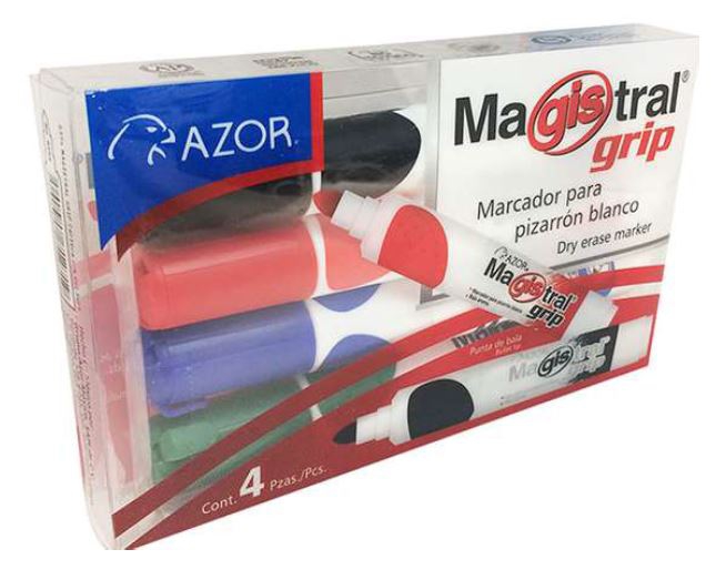 MARCADOR PARA PINTARRON MAGISTRAL 84074 CAJA DE 4 PIEZAS PUNTA BALA 2.00  image number null