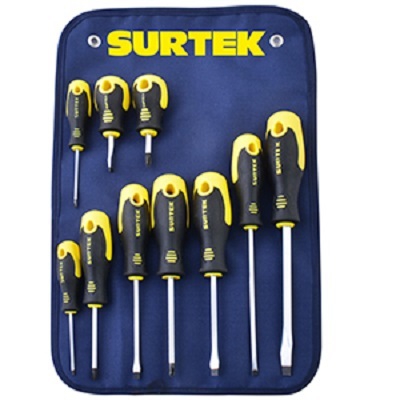 JUEGO SURTEK D400C DE 10 DESTORNILLADORES AMARILLOS COMBINADO  image number null