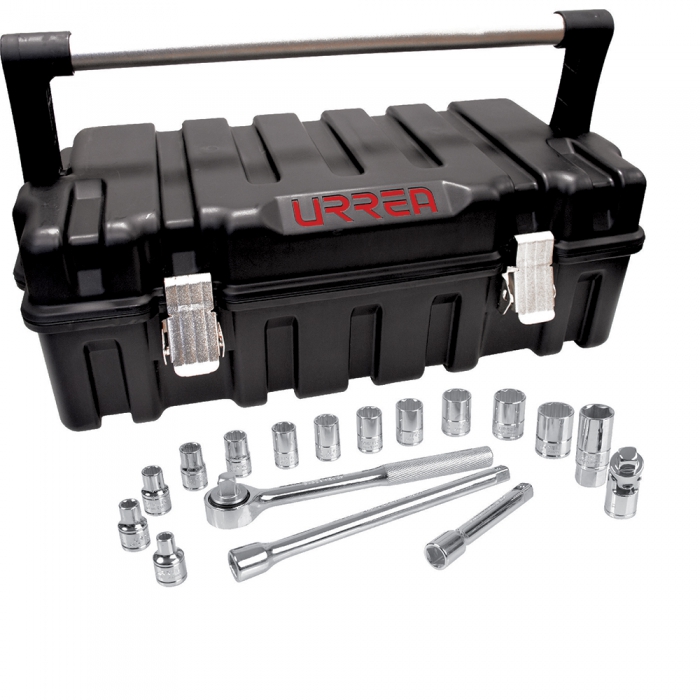 JUEGO URREA 54P17 DE 18 DADOS Y ACCESORIOS EN PULGADAS12IN  image number null