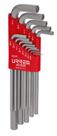 JUEGO DE LLAVES HEXAGONALES URREA 4972RHD EN L EN PULGADAS USO PESADO 13 PZAS  image number null