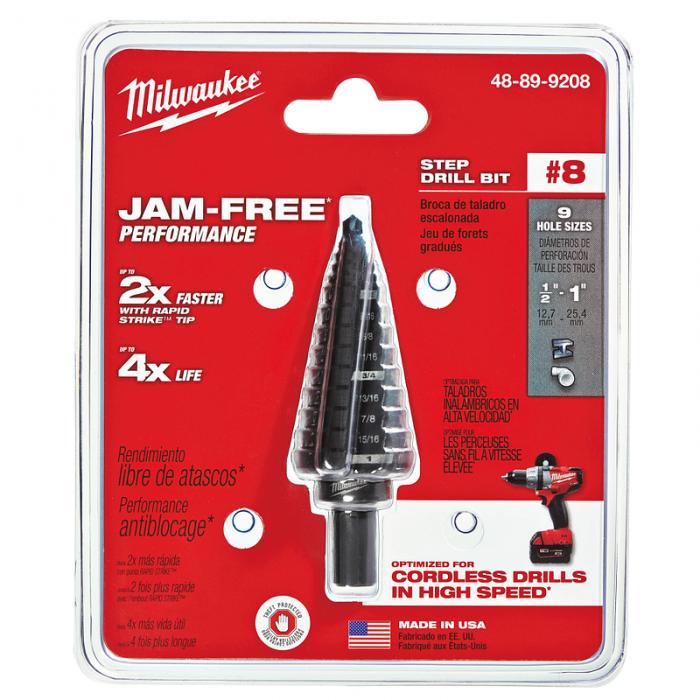 BROCA MILWAUKEE 48899208 ESCALONADA 12IN  1IN N.8  image number null