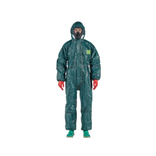OVEROL ANSELL MICROCHEM 4000 VERDE COSTURA RIBETEADA Y SELLADA CCAPUCHA CIERRE DE DOBLE CREMALLERA TL  image number null