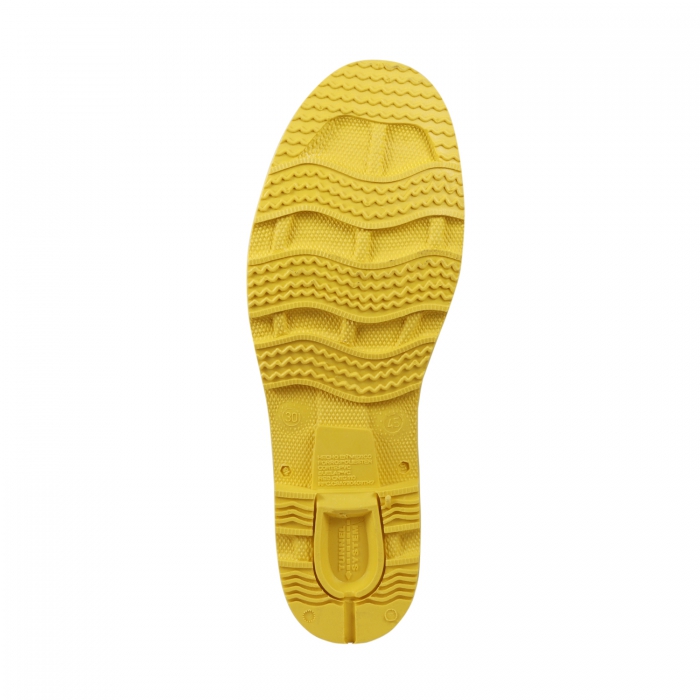 BOTA BATA CHIBOL DE PVC BLANCO SUELA AMARILLA CFORRO DE POLIESTER T5  image number null