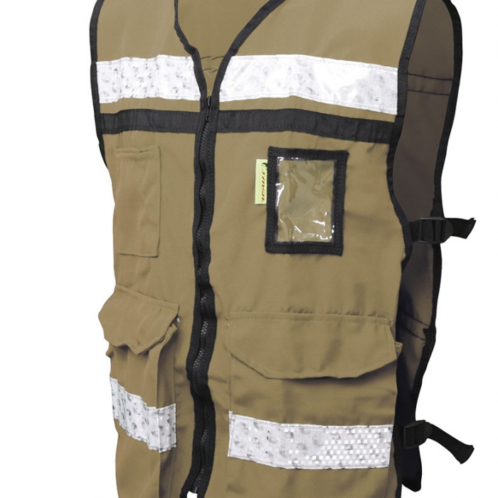 CHALECO JYRSA SR2040BGCRMD BEIGE ABIERTO TIPO RESCATISTA LIGERO CLASE II TM  image number null
