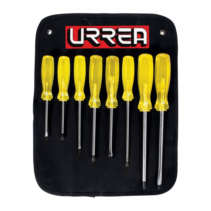 JUEGO URREA 9600D DE 8 DESTORNILLADORES ÁMBAR COMBINADO  image number null