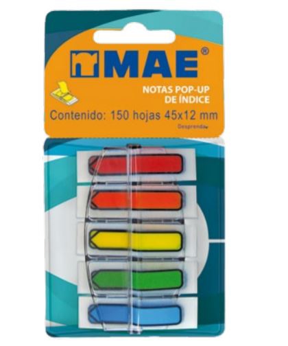 NOTAS MAE 26003 DE INDICE POP UP EN ESTUCHE FIGURA FLECHA 5 COLORES 150H  image number null