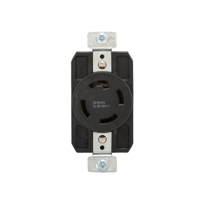 RECEPTCULO SENCILLO ARROW HART NEGRO HARTLOCK MEDIA VUELTA 3P4H 30A 3 250VCA NEMA L1530  image number null