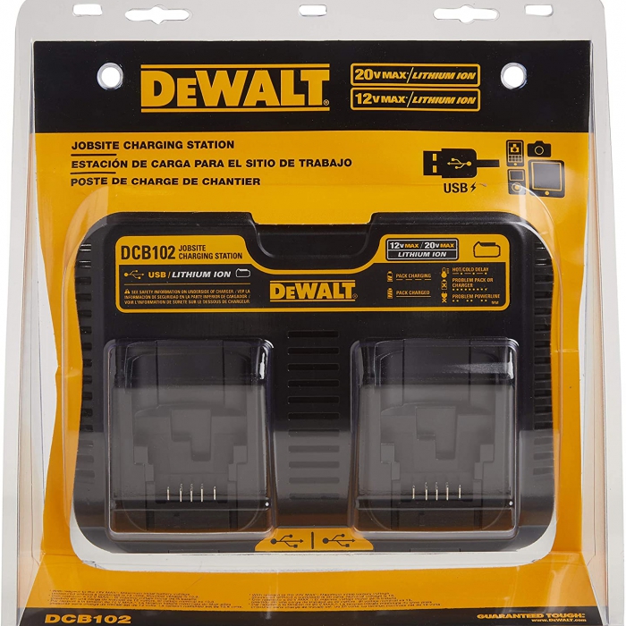 CARGADOR DE BATERIA DEWALT DCB102 IONES DE LITIO VOLTAJE DE SALIDA DEL CARGADOR 120 A 200 NUMERO DE PUERTOS 2  image number null