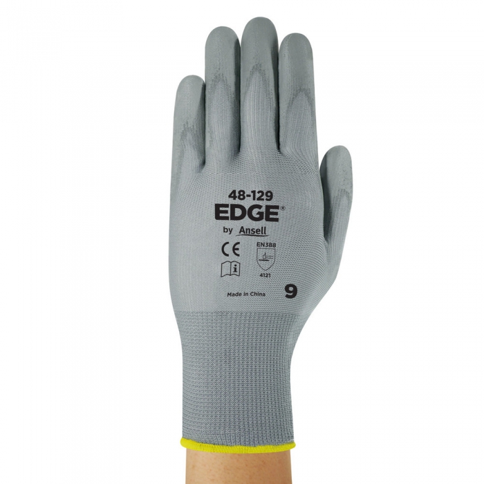 GUANTE ANSELL EDGE TEJIDO POLIESTER GRIS C/RECUBRIMIENTO DE POLIURETANO T-10  image number null