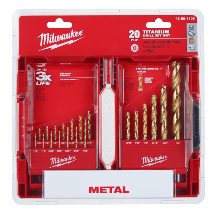 JUEGO DE BROCAS MILWAUKEE 48890012 TITANIO  image number null