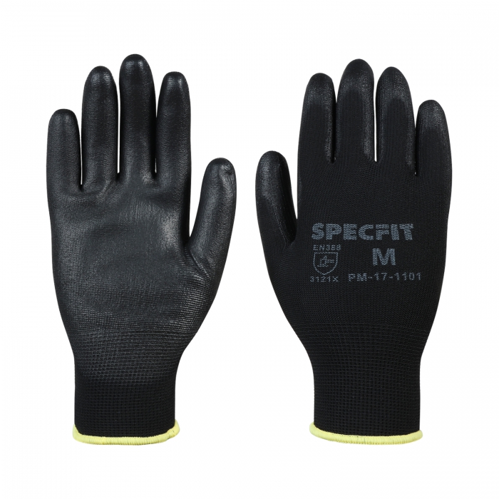 Guante Specfit de Poliester CRecubrimiento de Pu Negro TM  image number null