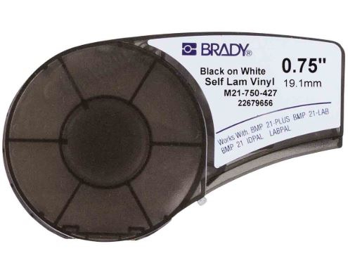 ETIQUETA BRADY AUTO LAMINABLES RIBBON NEGRO SOBRE BLANCO 0.75 IN ANCHO X 14 FT ALTURA PIMPRESORA BMP 2  image number null