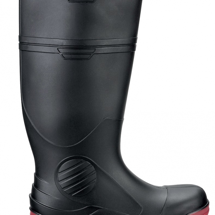BOTA DRYPRO PRO 5 DE PVC NEGRO CSUELA DE POLIMERO AHULADO ROJO SCASQUILLO T3  image number null